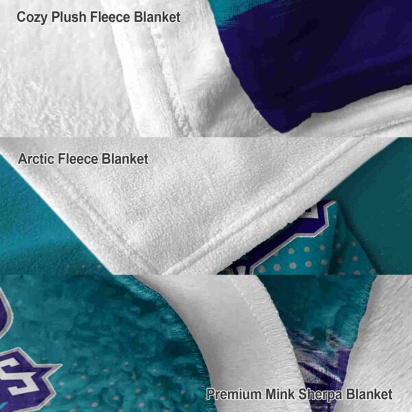 charlotte hornets gradient dots teal blanket premium grade