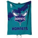 charlotte hornets grunge texture teal blanket best selling