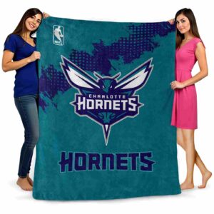 charlotte hornets grunge texture teal blanket fashion forward