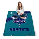charlotte hornets grunge texture teal blanket best selling