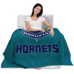charlotte hornets grunge texture teal blanket best selling