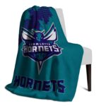 charlotte hornets grunge texture teal blanket best selling
