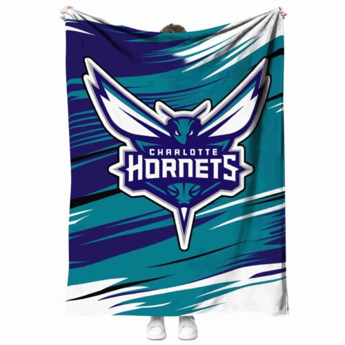 charlotte hornets paint streaks teal white blanket best selling