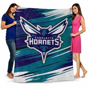 charlotte hornets paint streaks teal white blanket fashion forward