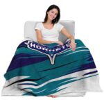 charlotte hornets paint streaks teal white blanket latest model