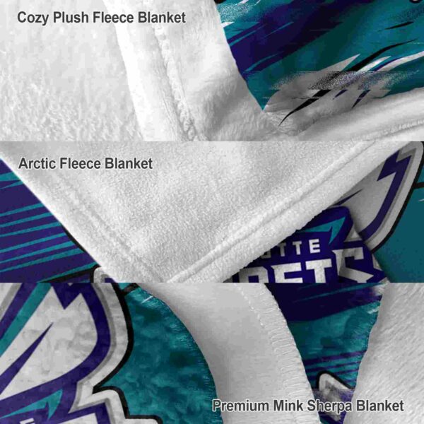 charlotte hornets paint streaks teal white blanket premium grade