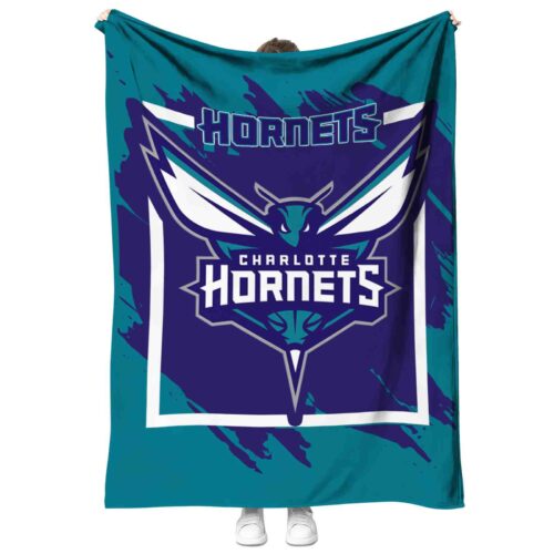 charlotte hornets splatter effect teal blanket best selling