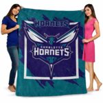 charlotte hornets splatter effect teal blanket best selling