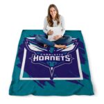 charlotte hornets splatter effect teal blanket best selling