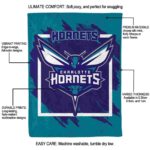 charlotte hornets splatter effect teal blanket best selling