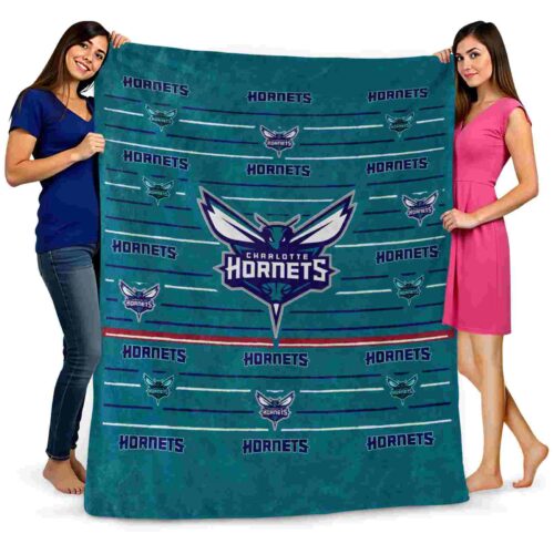 charlotte hornets striped pattern teal blanket fashion forward