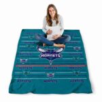 charlotte hornets striped pattern teal blanket best selling