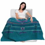 charlotte hornets striped pattern teal blanket best selling