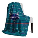 charlotte hornets striped pattern teal blanket best selling