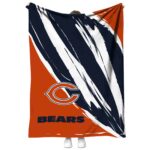chicago bears brushstrokes blue white blanket best selling