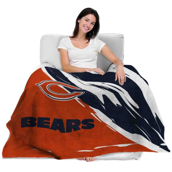 chicago bears brushstrokes blue white blanket latest model