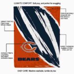 chicago bears brushstrokes blue white blanket new arrival