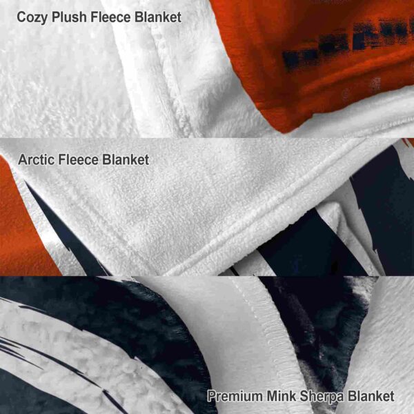 chicago bears brushstrokes blue white blanket premium grade