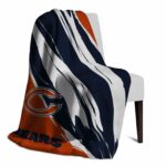 chicago bears brushstrokes blue white blanket top rated