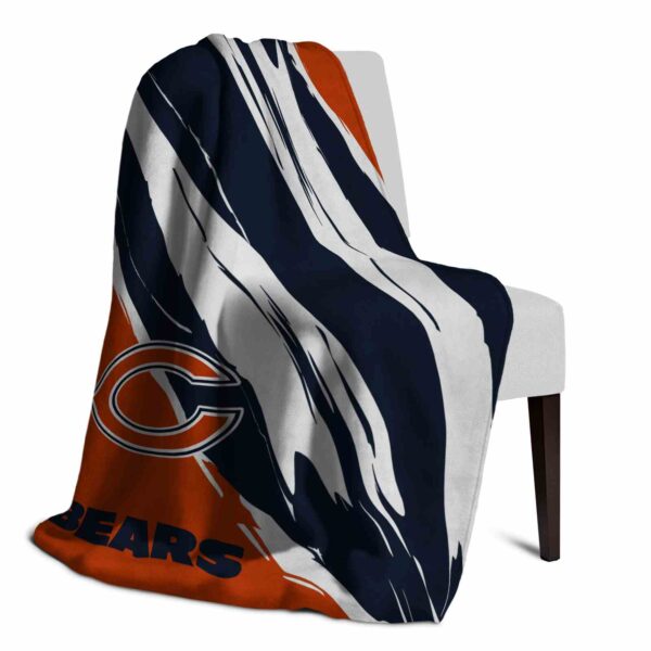chicago bears brushstrokes blue white blanket top rated