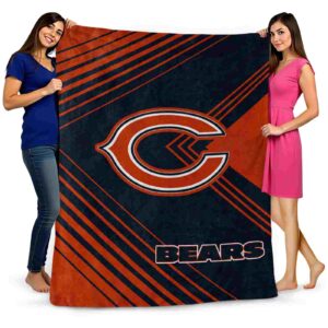 chicago bears diagonal stripes blue blanket fashion forward