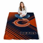 chicago bears diagonal stripes blue blanket high quality