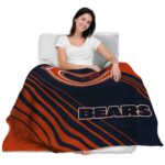 chicago bears diagonal stripes blue blanket latest model