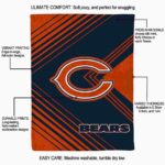 chicago bears diagonal stripes blue blanket new arrival