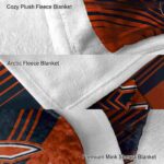 chicago bears diagonal stripes blue blanket premium grade