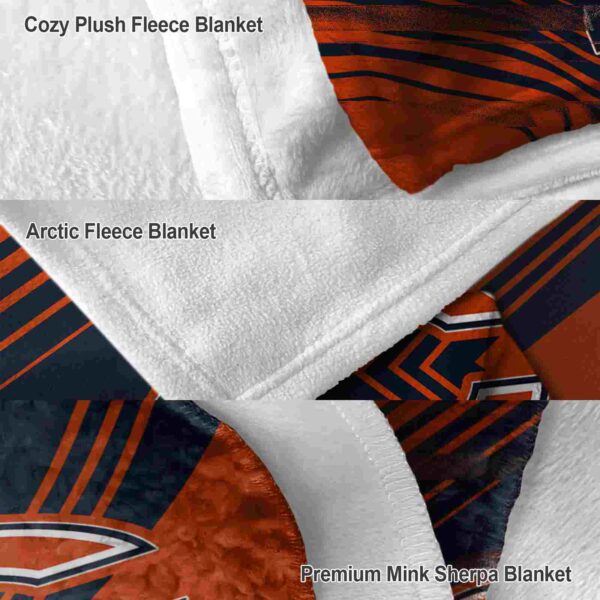 chicago bears diagonal stripes blue blanket premium grade