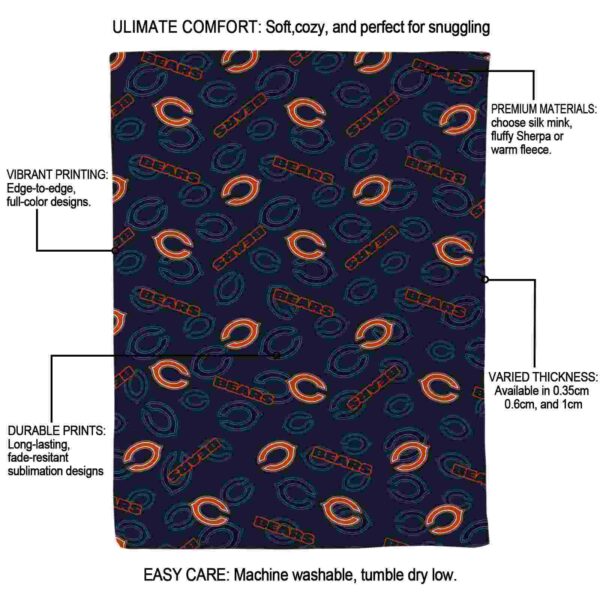 chicago bears diehard fans blue blanket new arrival