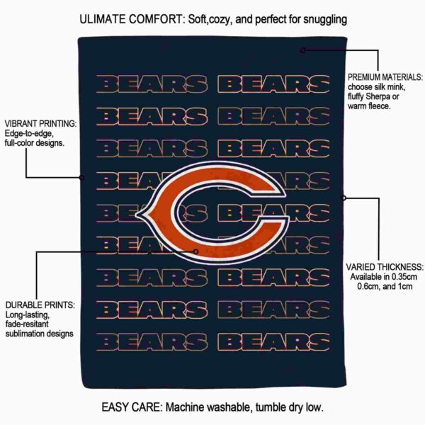 chicago bears fan pride blue blanket new arrival