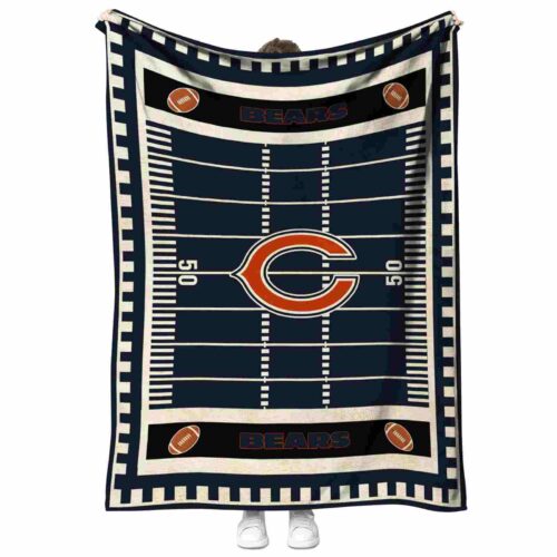 chicago bears football field blue blanket best selling
