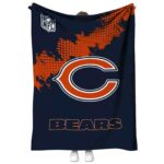 chicago bears grunge texture blue blanket best selling