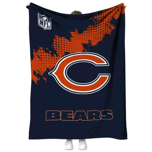 chicago bears grunge texture blue blanket best selling