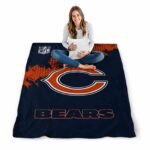 chicago bears grunge texture blue blanket best selling