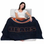 chicago bears grunge texture blue blanket best selling
