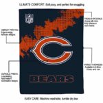 chicago bears grunge texture blue blanket best selling