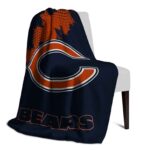 chicago bears grunge texture blue blanket best selling