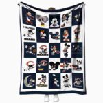 chicago bears mickey minnie blue white blanket best selling