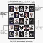 chicago bears mickey minnie blue white blanket best selling