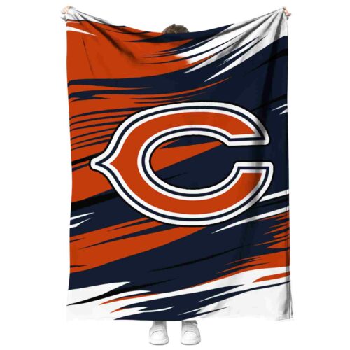 chicago bears paint streaks blue white blanket best selling