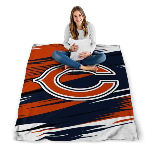 chicago bears paint streaks blue white blanket high quality