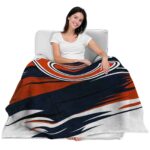 chicago bears paint streaks blue white blanket latest model