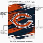 chicago bears paint streaks blue white blanket new arrival