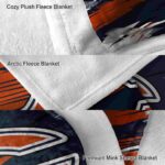 chicago bears paint streaks blue white blanket premium grade