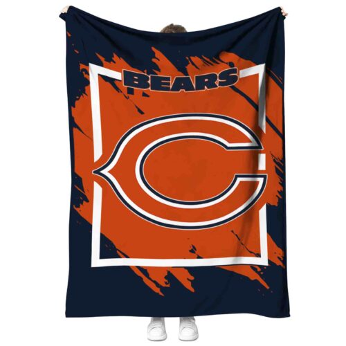chicago bears splatter effect blue blanket best selling