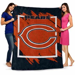 chicago bears splatter effect blue blanket fashion forward