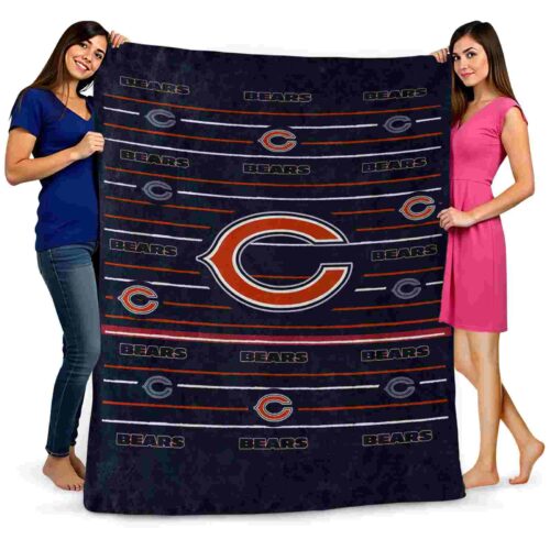 chicago bears striped pattern blue blanket fashion forward