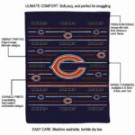 chicago bears striped pattern blue blanket best selling